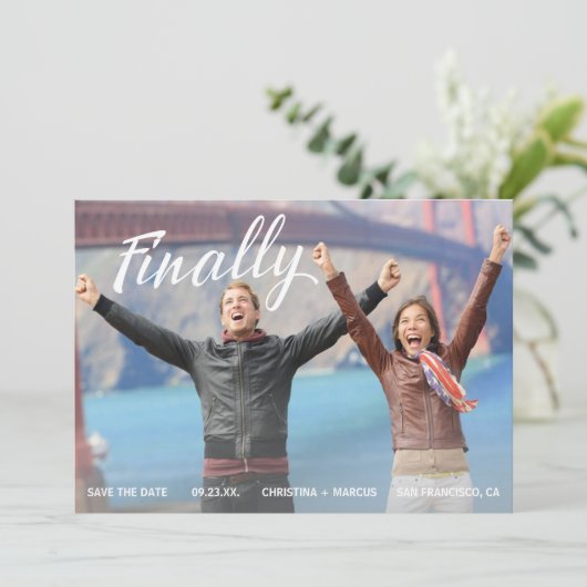 Save The Date Enregistrer la bande bleue de la date (Debout devant)