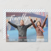 Save The Date Enregistrer la bande bleue de la date (Devant / Derrière)