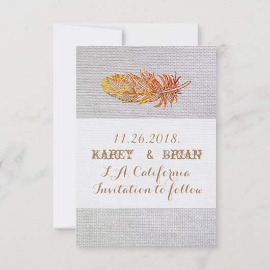 Save The Date Enregistrer la couleur d'or Date (Dos)