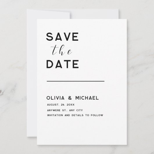 Save The Date Enregistrer la date (Devant)