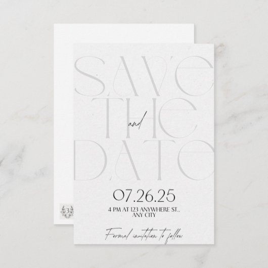 Save The Date Enregistrer la date (Devant / Derrière)