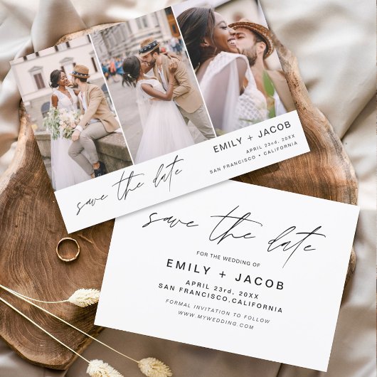 Save The Date Enregistrer la date 3 Photo Elegant Editable Moder