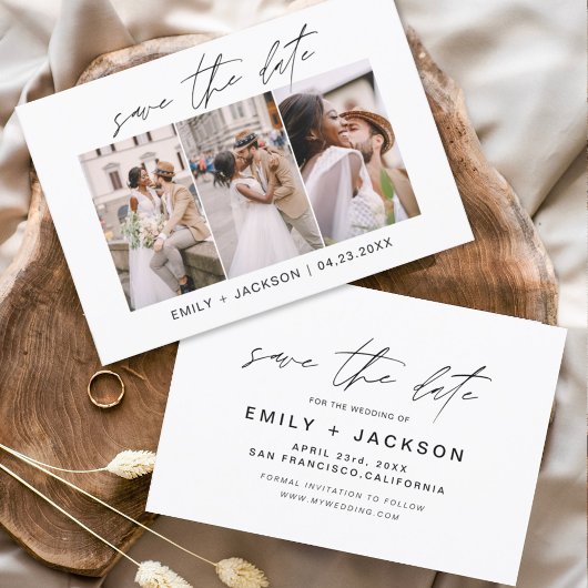Save The Date Enregistrer la date 3 Photo Elegant Editable Moder