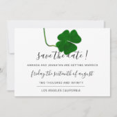 Save The Date Enregistrer La Date À Quatre Feuilles Clover Noir  (Devant)