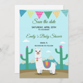 Save The Date Enregistrer La Date Alpaca Lama (Devant / Derrière)