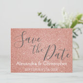 Save The Date Enregistrer la date Anniversaire Rose Gold Pink Pa (Debout devant)