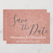 Save The Date Enregistrer la date Anniversaire Rose Gold Pink Pa (Devant / Derrière)