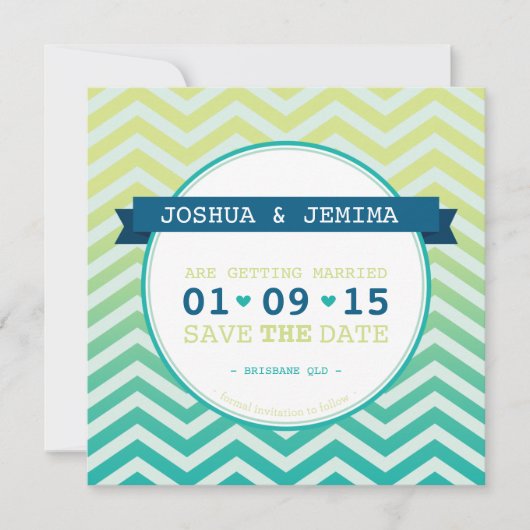 Save The Date ENREGISTRER LA DATE ANNONCE ombre chevron (Devant)