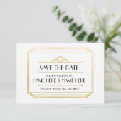 Save The Date Enregistrer La Date Art Déco Wedding Party Gold In (Debout devant)