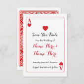Save The Date Enregistrer la date As of Hearts Red Wedding Invit (Devant / Derrière)
