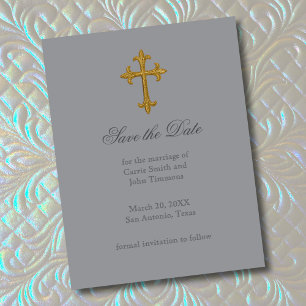 Save The Date Enregistrer la date avec Gold Cross Christian III