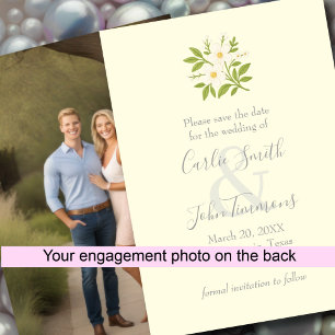 Save The Date Enregistrer la date avec les fleurs blanches Photo