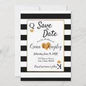 Save The Date Enregistrer la date Bandes noires et blanches avec (Devant)