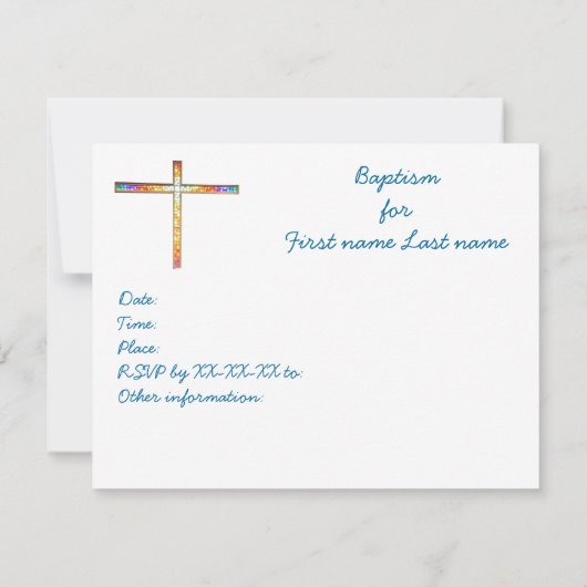 Save The Date Enregistrer la Date - Baptême (garçon) - invitatio (Dos)