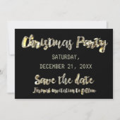 Save The Date Enregistrer La Date Black Gold Script Christmas Pa (Devant)
