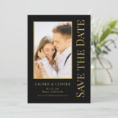 Save The Date Enregistrer La Date Black Gold Style Mariage moder (Debout devant)