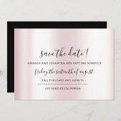 Save The Date Enregistrer La Date Black Minimalism Pink Pastel (Devant / Derrière)