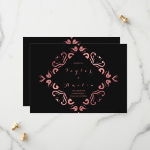 Save The Date Enregistrer la date Black Rose Gold