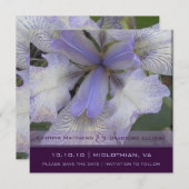 Save The Date Enregistrer la date Blue Iris 5x5 (Devant / Derrière)