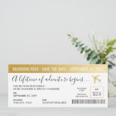 Save The Date Enregistrer la date Boarding Pass Simple Modern Go (Debout devant)