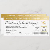 Save The Date Enregistrer la date Boarding Pass Simple Modern Go (Devant / Derrière)