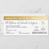 Save The Date Enregistrer la date Boarding Pass Simple Modern Go (Devant)
