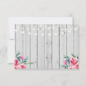 Save The Date Enregistrer La Date Bois Rouge Rustique Floral Lum (Dos)