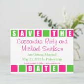 Save The Date Enregistrer La Date (Boîtes De Carré Rose Chaud /  (Debout devant)