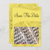 Save The Date "Enregistrer la date" Boucles sur Jaune (Devant / Derrière)