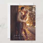 Save The Date Enregistrer la date Burnt Orange Mariage manuscrit (Devant)