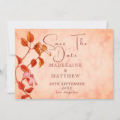 Save The Date Enregistrer La Date Burnt Orange Rustic Texture Ma (Devant)