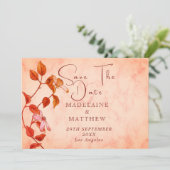 Save The Date Enregistrer La Date Burnt Orange Rustic Texture Ma (Debout devant)