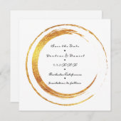 Save The Date Enregistrer La Date Cercles Noir Blanc Or (Devant / Derrière)