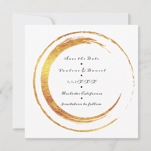 Save The Date Enregistrer La Date Cercles Noir Blanc Or (Devant)