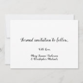 Save The Date Enregistrer La Date Chic Black Gold Script Wedding (Dos)