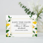 Save The Date Enregistrer la date Citrus citron tropical jaune (Debout devant)