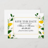 Save The Date Enregistrer la date Citrus citron tropical jaune (Devant / Derrière)