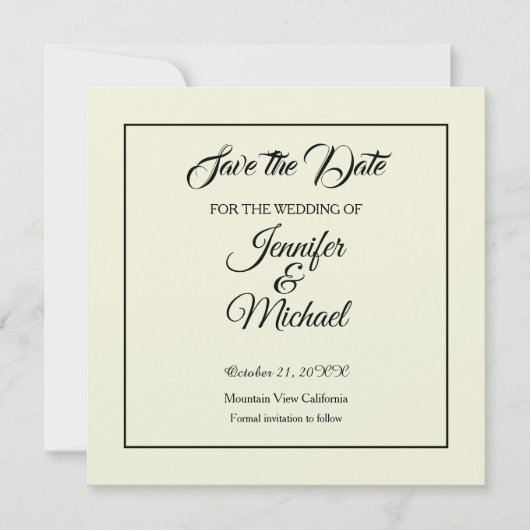 Save The Date Enregistrer la date Classical Beige (Devant)