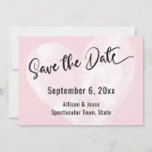 Save The Date Enregistrer la date Coeur d'aquarelle blanc sur la (Devant)