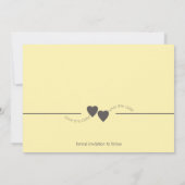 Save The Date Enregistrer la date Coeurs jaunes (Dos)