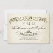 Save The Date enregistrer la date conception de typographie vint (Devant)