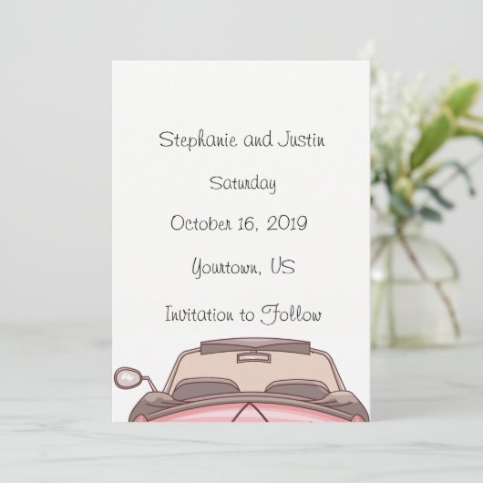 Save The Date Enregistrer La Date Convertible Car (Debout devant)