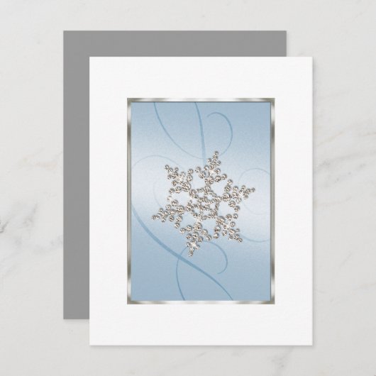 Save The Date Enregistrer la date Crystal Snow Flake (Devant / Derrière)