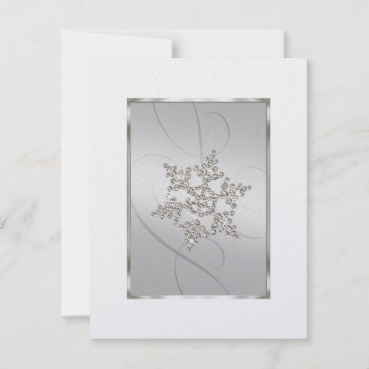 Save The Date Enregistrer la date Crystal Snow Flake Grey (Devant)