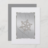 Save The Date Enregistrer la date Crystal Snow Flake Grey (Devant / Derrière)