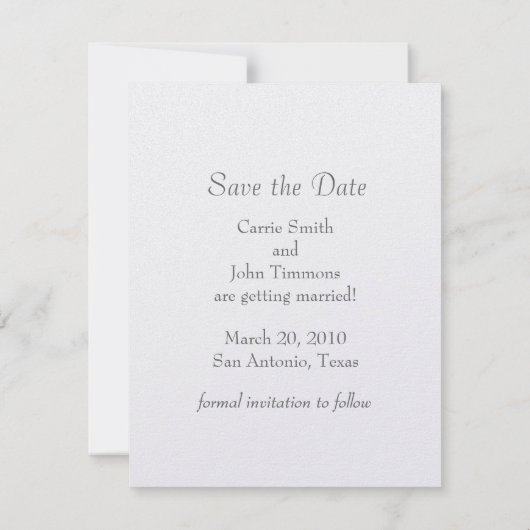 Save The Date Enregistrer la date Crystal SnowFlake Blue (Dos)