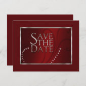 Save The Date Enregistrer la date Crystals Shimmer Red Monotone (Devant / Derrière)