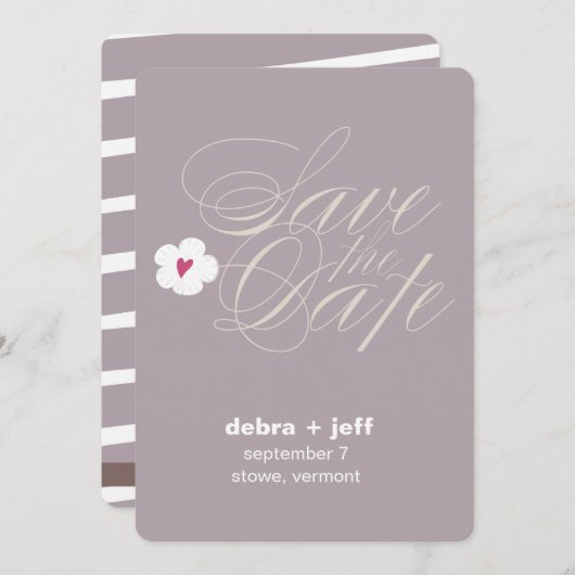 Save The Date Enregistrer la date cursive (Devant / Derrière)