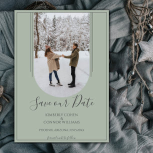 Save The Date Enregistrer la date de la photo d'arche Boho Ver