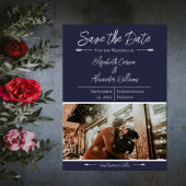 Save The Date Enregistrer la date de la photo moderne | Bleu mar